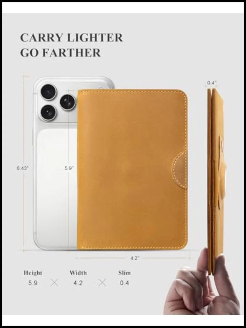 Genuine Leather Passport Holder with AirTag Slot and RFID Blocking for Travel